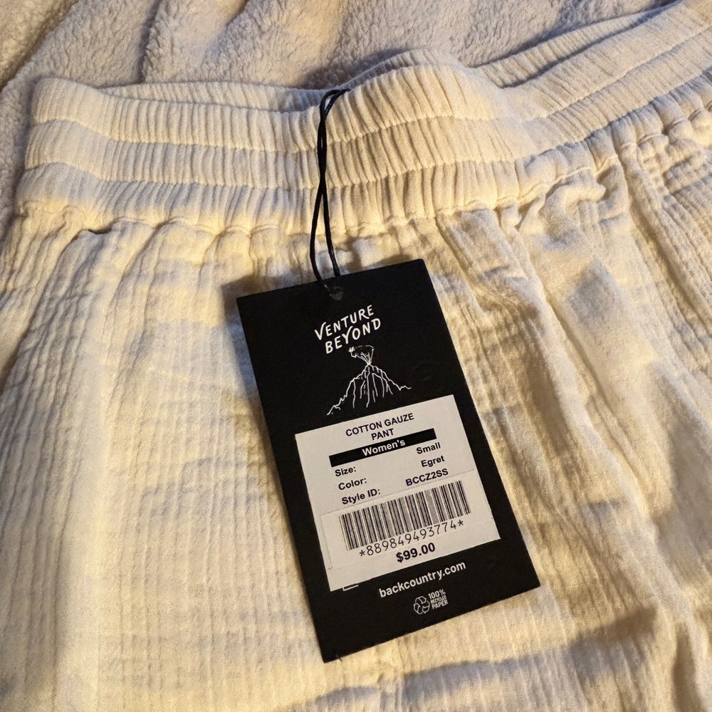 Venture Beyond Women's Ivory Cotton Wide Leg Pants